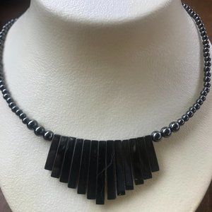 NWOT GRAPHITE NECKLACE, CHARCOAL GRAY BEADS.